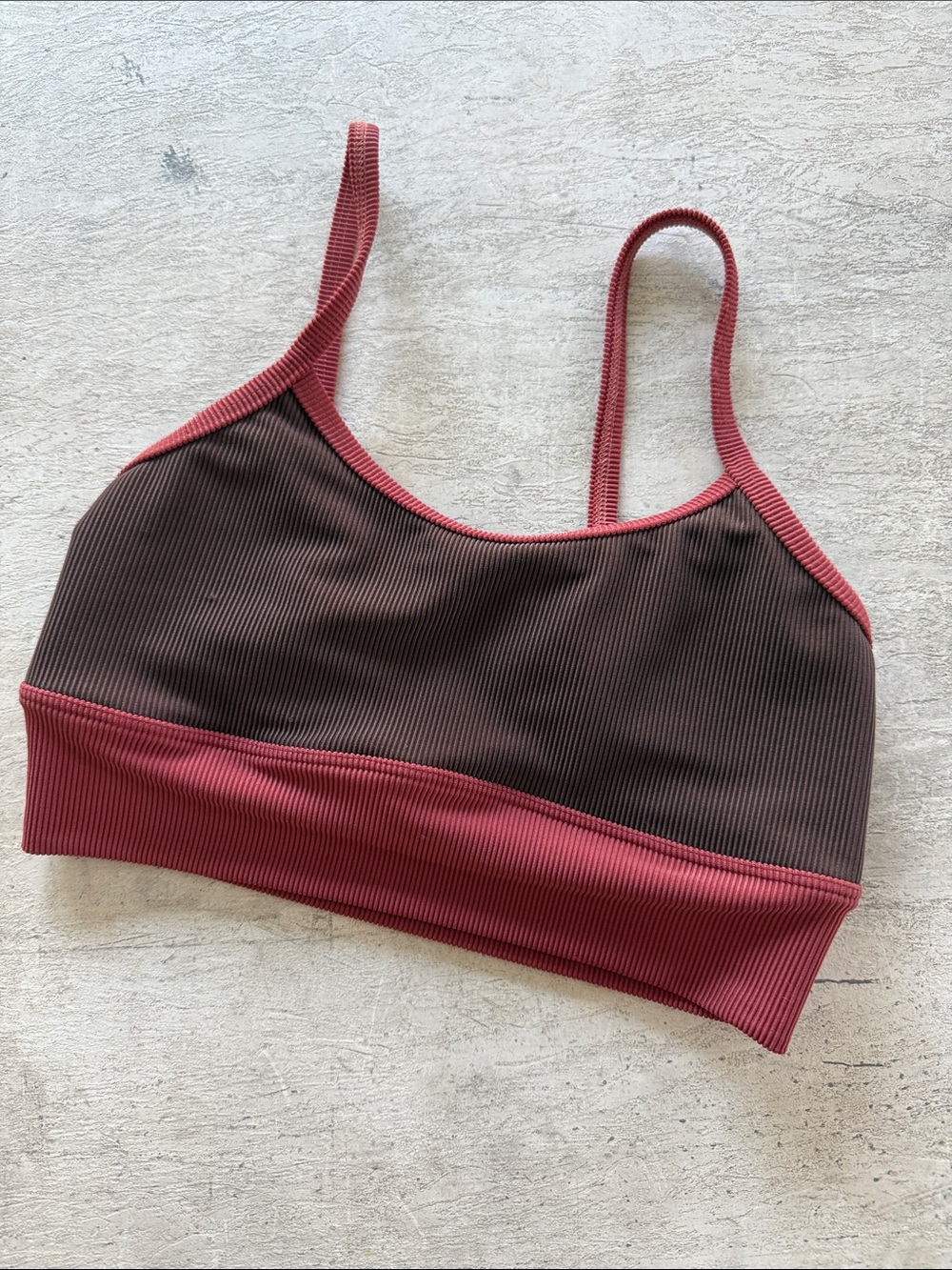Lainsnow Seabrook Chocolate Rasp Ribbed Two-Tone Swim Bra